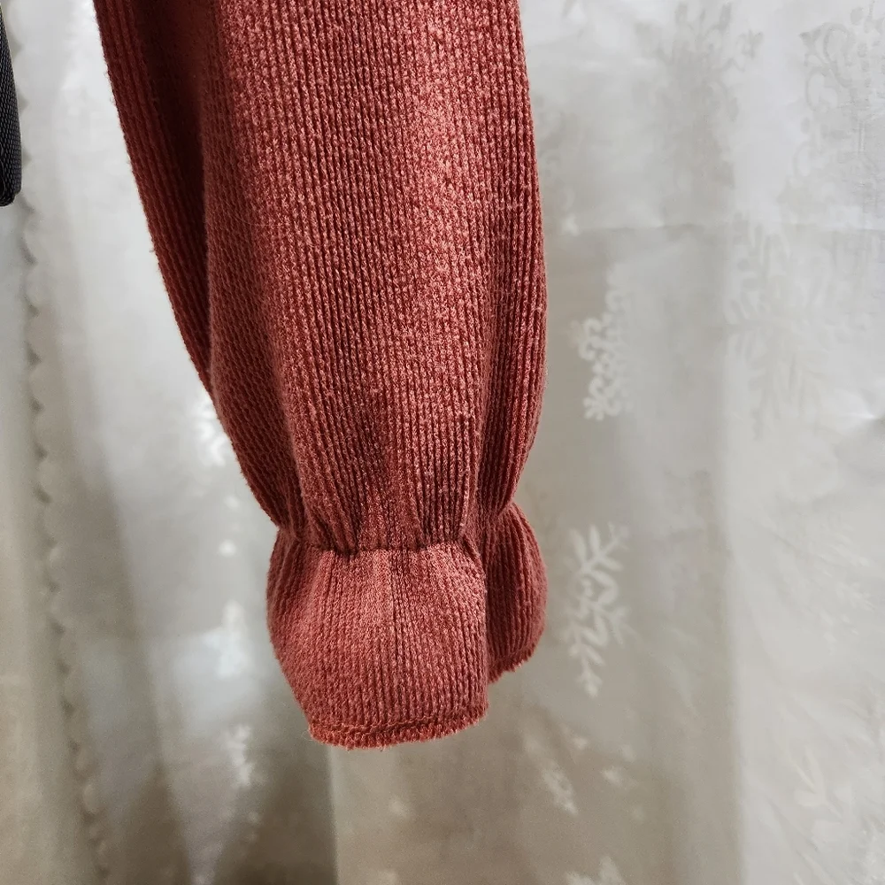 ZARA Basic Ribbed Knit Peplum Ruffle Top (S) - Picture 8 of 10